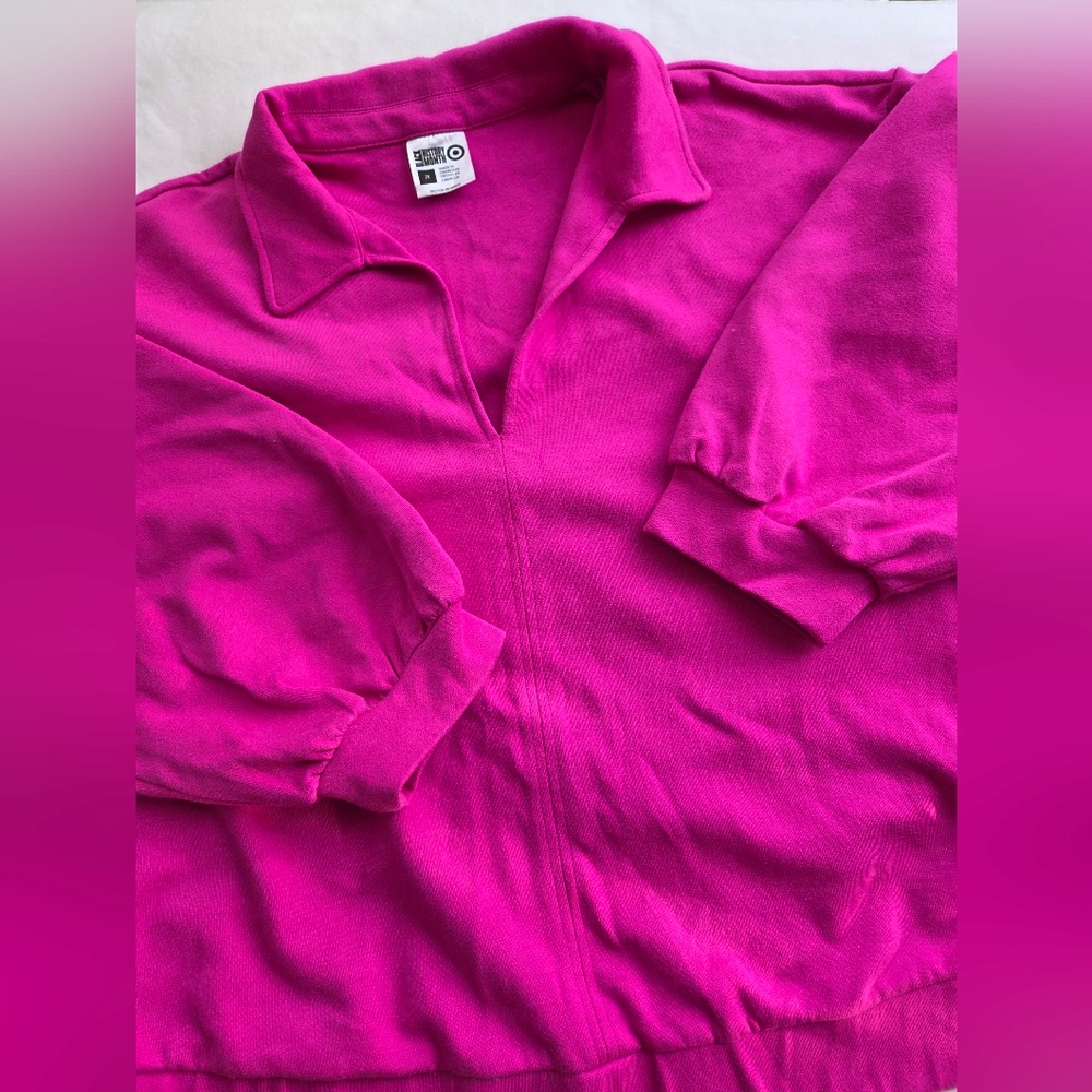2X A New Day Fuchsia Collared Sweater